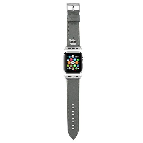 Karl Lagerfeld Saffiano Karl Head – Apple Watch óraszíj 42/44/45 mm (ezüst)