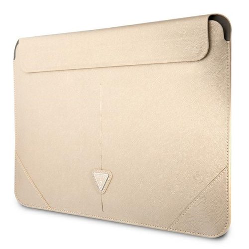 Guess Saffiano Triangle Logo Sleeve - Notebook tok 16" (bézs)