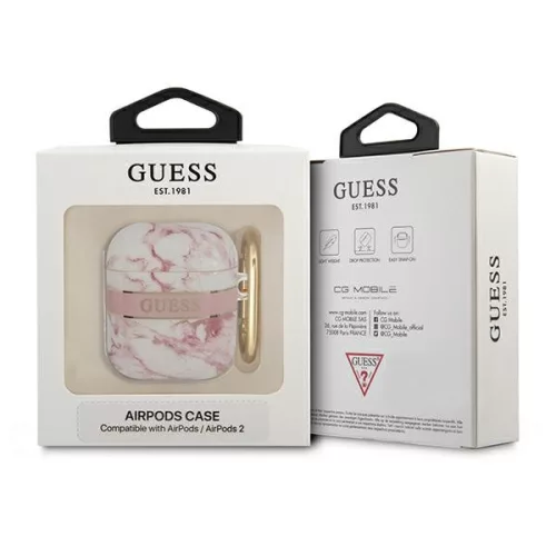 Guess Marble Strap - tok Airpods 1/2 gen pink