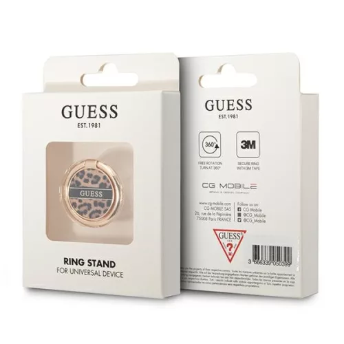 Guess gyűrűtartó támaszték, telefongyűrű Leopard Brown