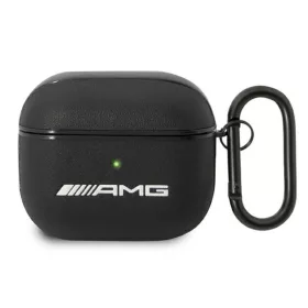 AMG Leather Big Logo - tok Apple AirPods 3 fekete