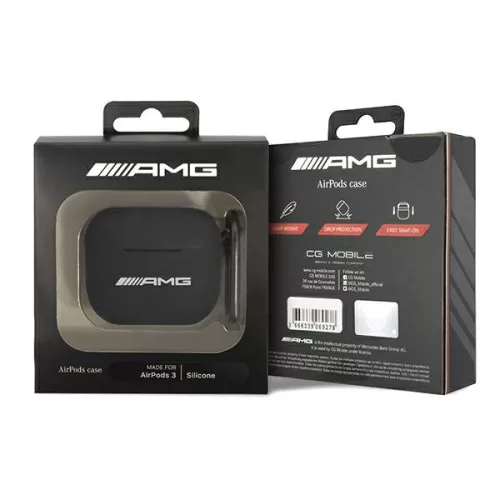 AMG Silicone Big Logo - tok Apple AirPods 3 fekete