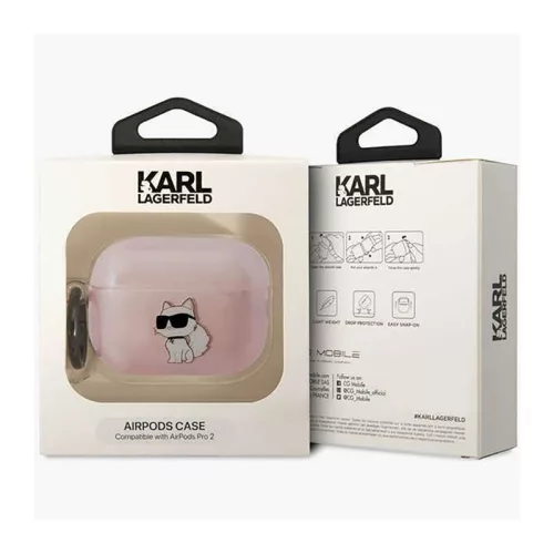 Karl Lagerfeld NFT Ikonik Choupette Head - tok Apple AirPods Pro 2 pink