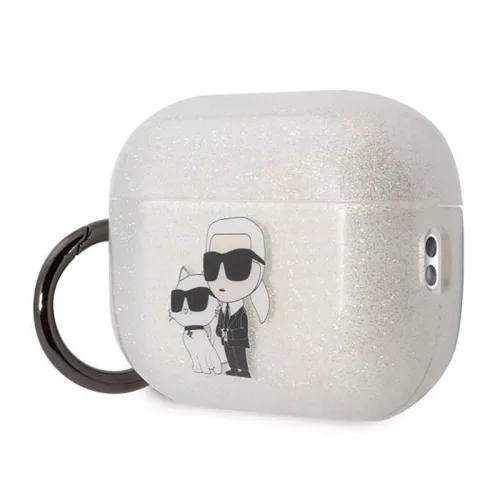 Karl Lagerfeld Glitter NFT Karl & Choupette - tok Apple AirPods Pro 2 (Transparent)