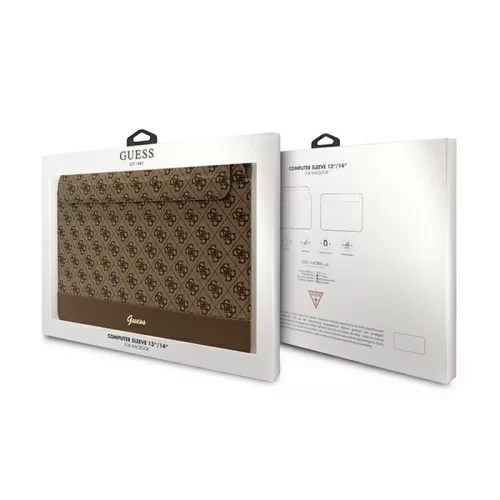Guess 4G Stripe Metal Logo notebook táska - 14" laptoptáska barna