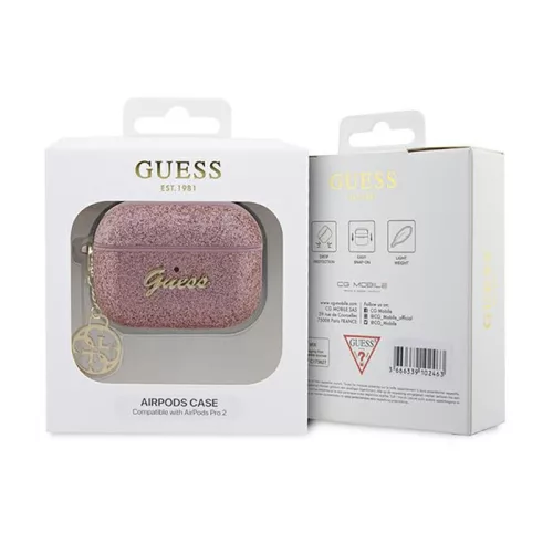 Guess 4G Glitter Flake - tok Apple AirPods Pro 2 pink