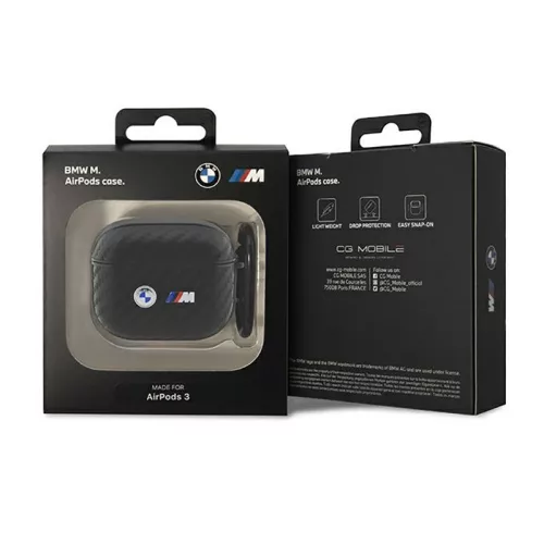 BMW Carbon Double Metal Logo - tok AirPods 3 fekete