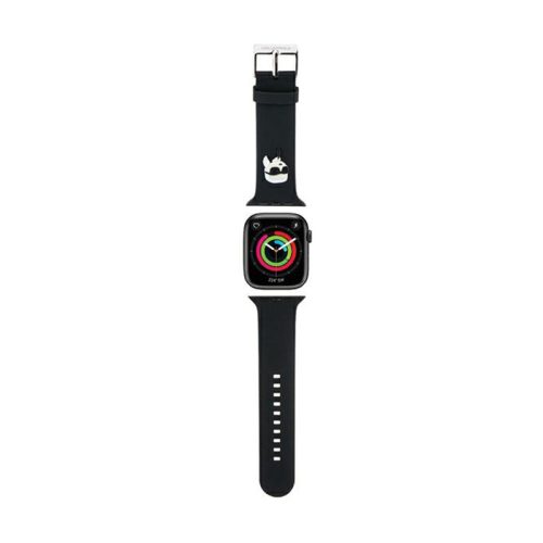 Karl Lagerfeld 3D Rubber Karl Head NFT - okosóraszíj Apple Watch 42/44/45/49 mm fekete