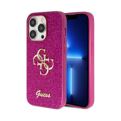 Guess Glitter Script Big 4G - iPhone 15 Pro telefontok (Purple)