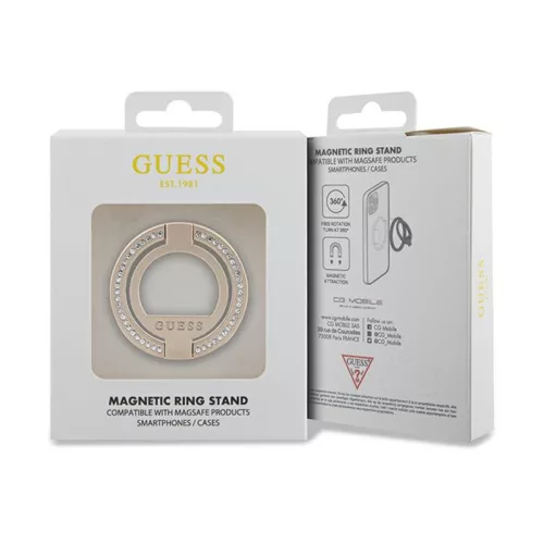 Guess MagSafe gyűrűtartó támaszték, telefongyűrű Rhinestone -  arany