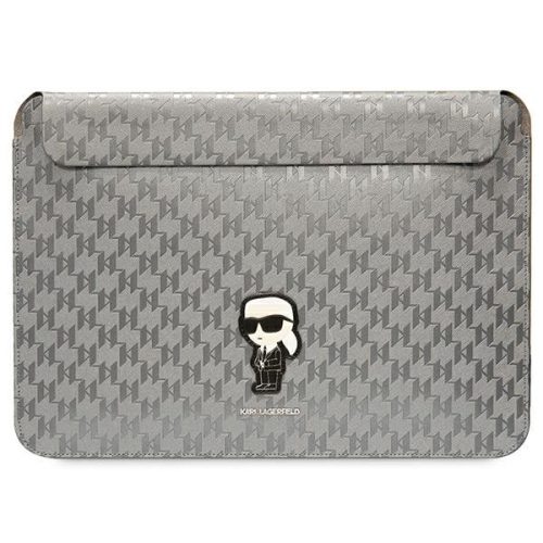 Karl Lagerfeld NFT Saffiano Monogram Ikonik Karl Sleeve - 14" laptoptáska ezüst