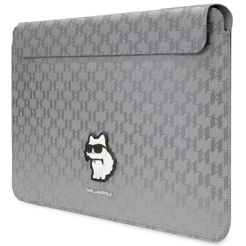 Karl Lagerfeld NFT Saffiano Monogram Ikonik Choupette Sleeve - 14" laptoptáska ezüst