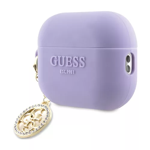 Guess 3D Rubber 4G Diamond Charm - tok AirPods Pro 2 (Purple)