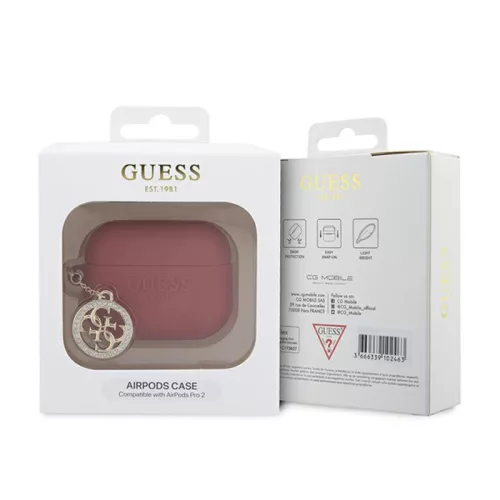 Guess 3D Rubber 4G Diamond Charm - AirPods Pro 2 tok (Red)