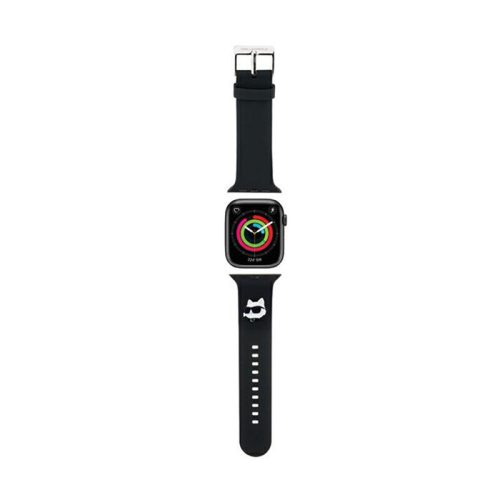 Karl Lagerfeld 3D Rubber Choupette Head NFT - okosóraszíj Apple Watch 38/40/41 mm fekete