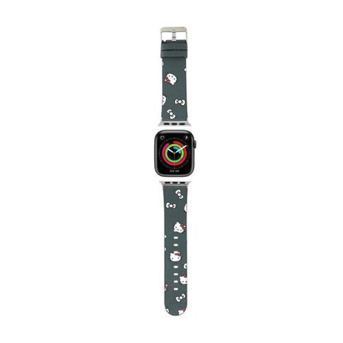 Hello Kitty Heads & Bows Pattern - okosóraszíj Apple Watch 38/40/41 mm fekete