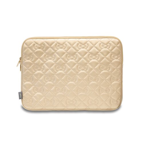 Hello Kitty cipzáras, PU steppelt, masnimintás Notebooktáska - 13" / 14"-es notesztáska (arany)