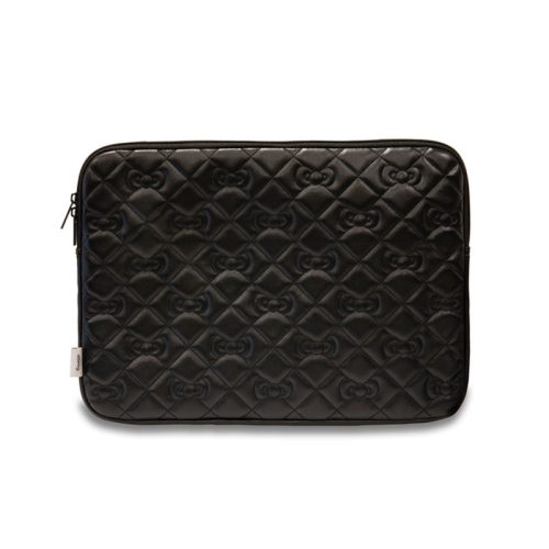 Hello Kitty cipzáras, PU steppelt, masnimintás Notebooktáska - 13" / 14"-es méret (fekete)