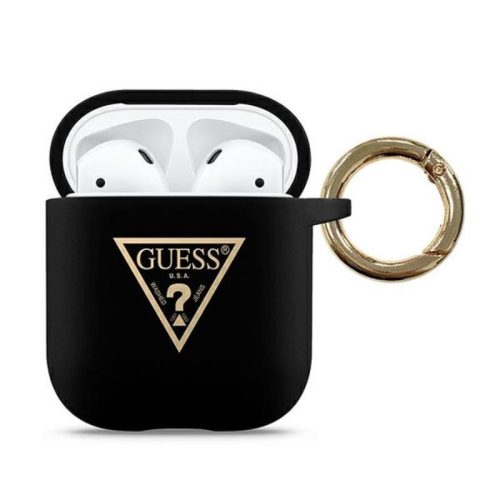 Guess  SLILICONE TRIANGLE LOGO - AIRPODS tok (fekete)