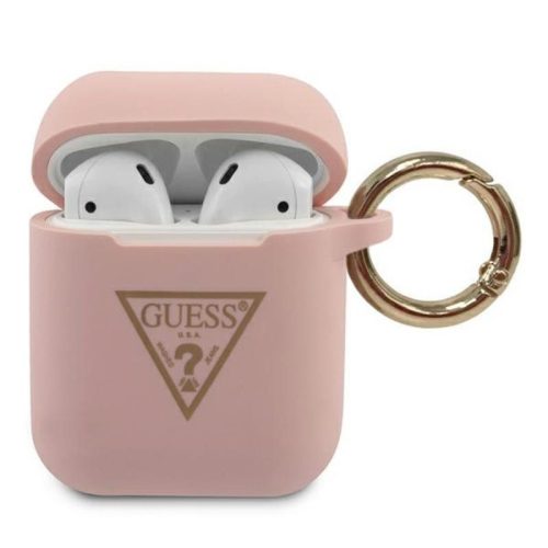 Guess  SILICONE TRIANGLE LOGO - AIRPODS tok (PINK)