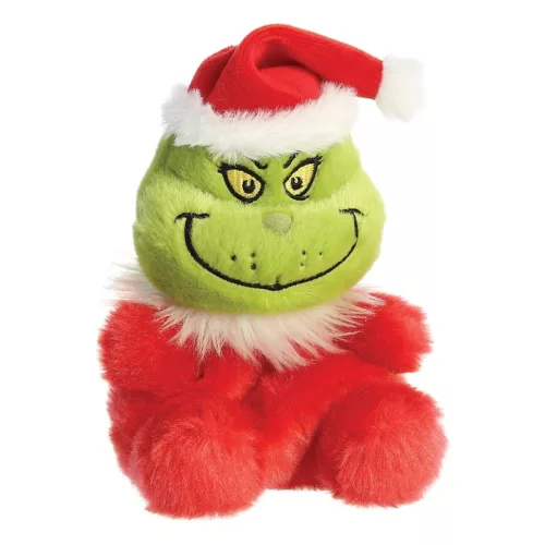 Grinch - Plüssjáték / ölelnivaló ülő Grinch Mikulás jelmezben 13 cm a Palm Pals kollekcióból Környezetbarát