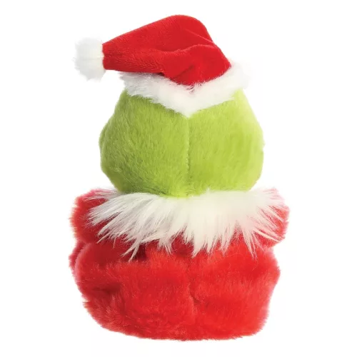 Grinch - Plüssjáték / ölelnivaló ülő Grinch Mikulás jelmezben 13 cm a Palm Pals kollekcióból Környezetbarát