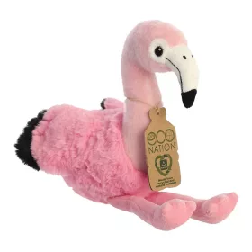   Eco Nation – Plüssjáték / Ölelnivaló Ülő Flamingó 27 cm Környezetbarát