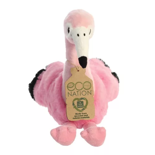 Eco Nation – Plüssjáték / Ölelnivaló Ülő Flamingó 27 cm Környezetbarát
