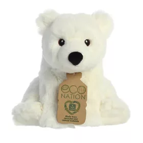   Eco Nation – Plüssjáték / Ölelnivalóan ülő jegesmedve 19 cm Környezetbarát