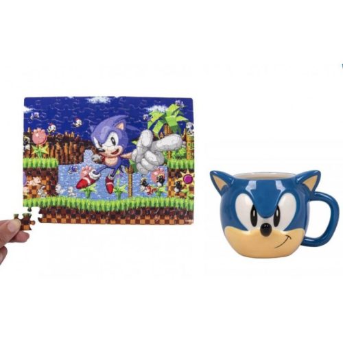 Sonic the Hedgehog 3D kerámia bögre 250 ml + Puzzle 100 db