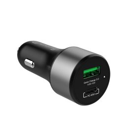   Crong Power autós töltő 63W - USB-C PD 45W autós töltő + USB QC 3.0 18W fekete