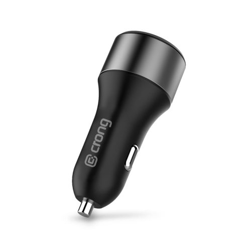 Crong Power autós töltő 63W - USB-C PD 45W autós töltő + USB QC 3.0 18W fekete
