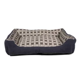   Magasított kutyaágy, puha kutyafekhely 75 x 58 x 19 cm méret. L (Navy Blue)