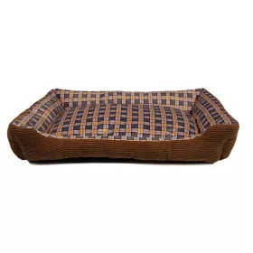   Magasított kutyaágy, puha kutyafekhely 90 x 70 x 20 cm, XL méret (barna)