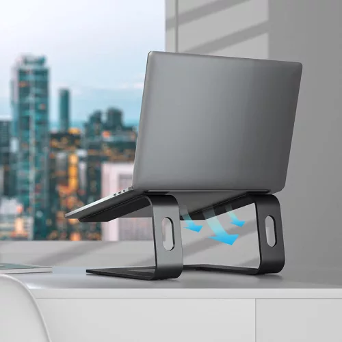 Crong AluBench - Alumínium laptopállvány (fekete)