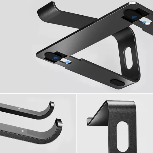 Crong AluBench - Alumínium laptopállvány (fekete)