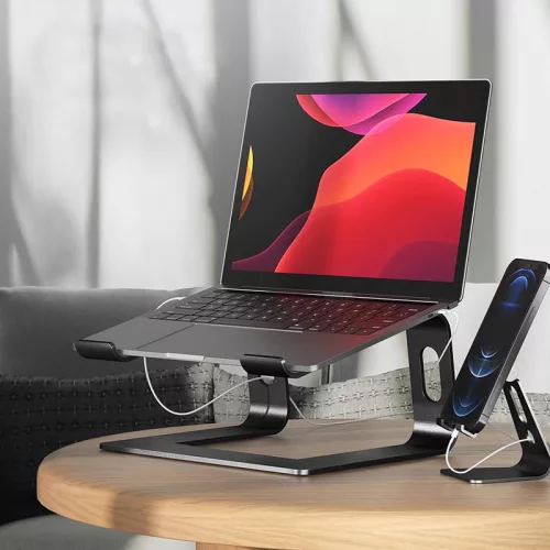 Crong AluBench - Alumínium laptopállvány (fekete)