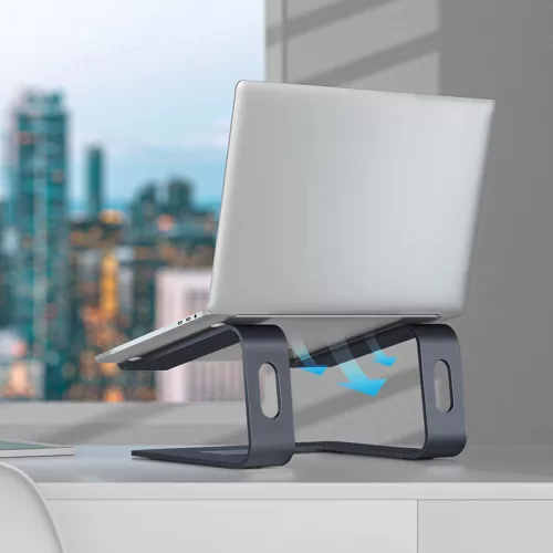 Crong AluBench - Alumínium laptopállvány (fekete)