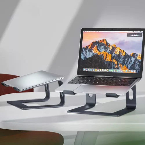 Crong AluBench - Alumínium laptopállvány (fekete)