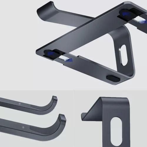 Crong AluBench - Alumínium laptopállvány (fekete)