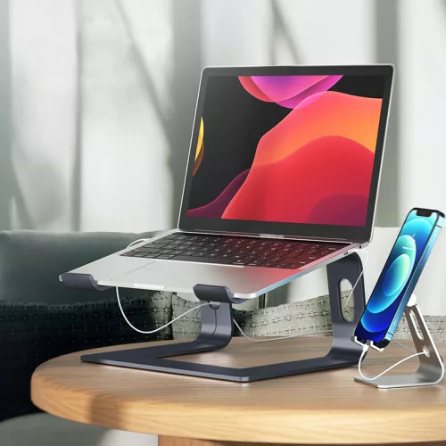 Crong AluBench - Alumínium laptopállvány (fekete)
