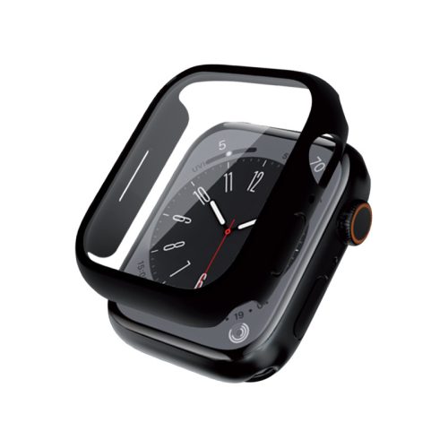 Crong Hybrid Watch Case - okosóra tok és kijelzővédő Apple Watch 41mm fekete