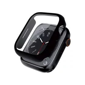   Crong Hybrid Watch Case - okosóra tok és kijelzővédő Apple Watch 44mm fekete