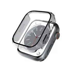   Crong Hybrid Watch Case - okosóra tok és kijelzővédő Apple Watch 45mm átlátszó