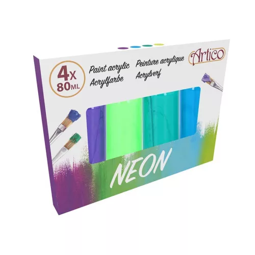 Set 4 vopsele acrilice, Artico, 4x80 ml, Multicolor