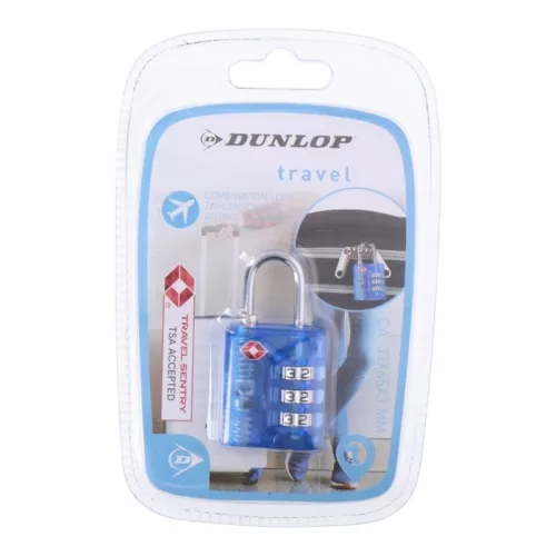 Dunlop - TSA kombinációs lakat bőröndhöz / poggyászhoz (kék)