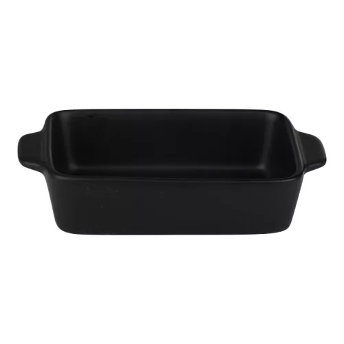 Alpina - Kerámia téglalap alakú sütőálló tál 21,8x13,2x5 cm (fekete)