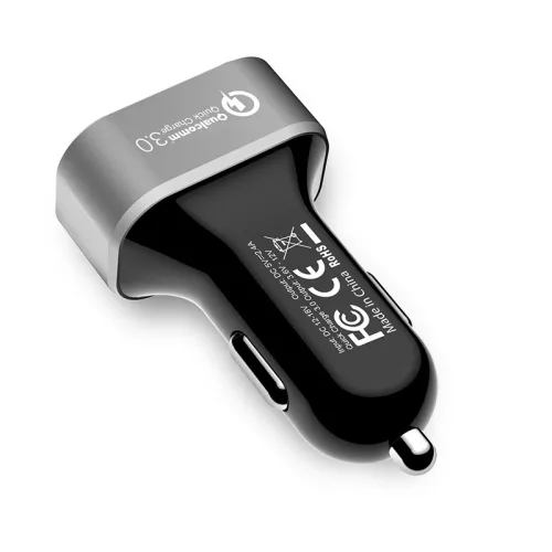 Crong Power autós töltő 30W 2-Port USB with QC 3.0 (aluminium)
