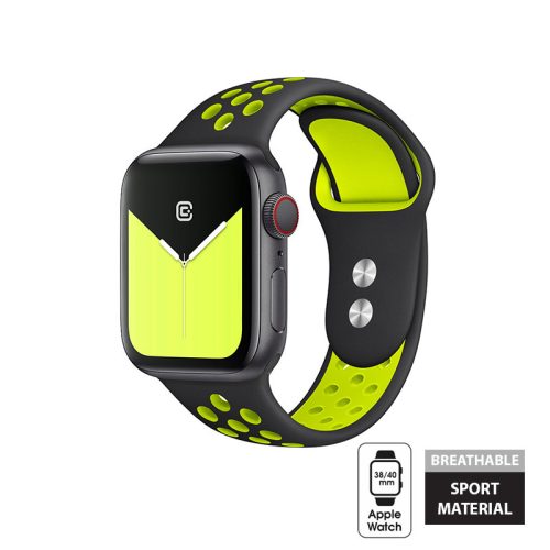 Crong Duo Sport - szíj Apple Watch 38/40/41 mm (fekete / mész)