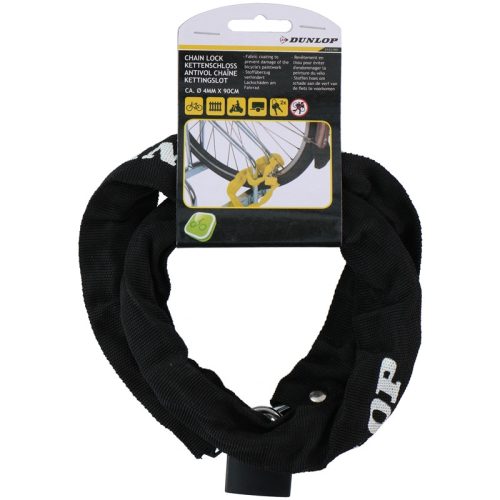 Dunlop - lopásgátló kerékpár zár, lakat 90 cm (fekete)